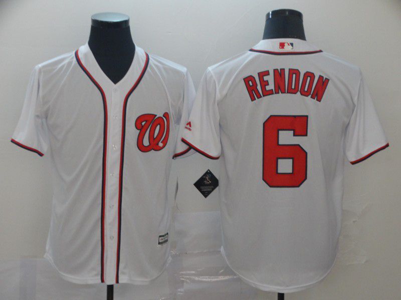 Men Washington Nationals 6 Rendon White Game MLB Jerseys